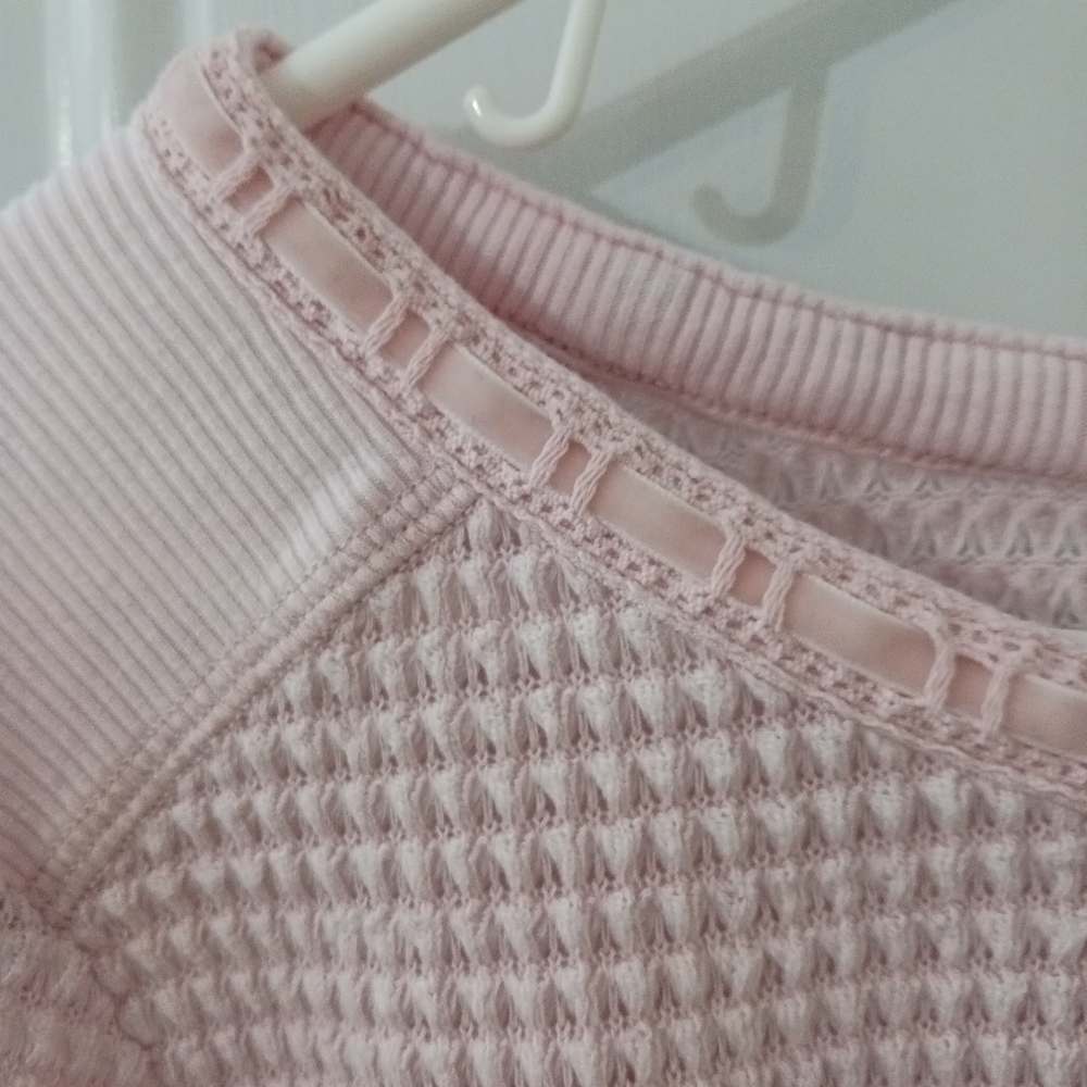 Sundance Thermal Waffle Knit Popover Top pink medium - Picture 5 of 11